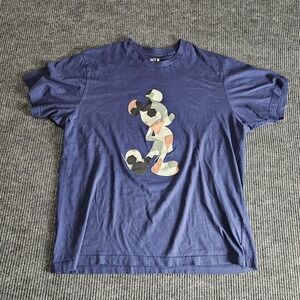 Uniqlo UT Disney Mickey Mouse Shirt Mens XL Blue Graphic Tee Geometric Art